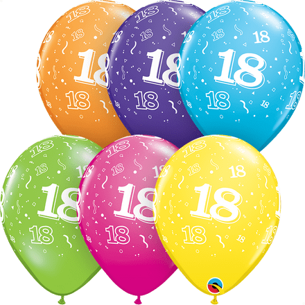 Age 18 Assorted Colour Balloon Uninflated
