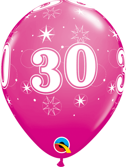 Age 30 Sparkle Wild Berry Balloons
