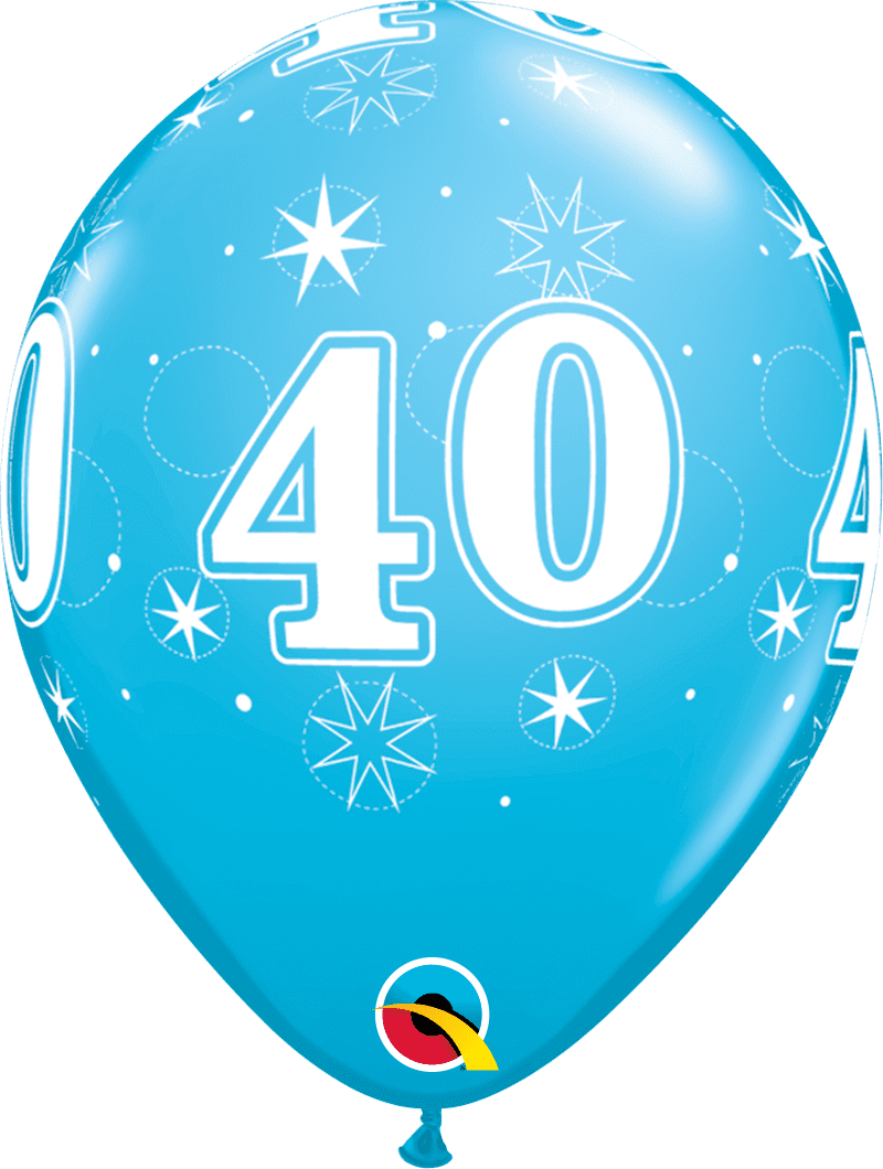 Age 40 Sparkle Robin Egg Balloons