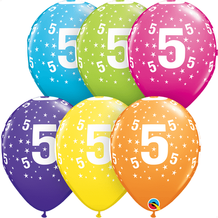 Age 5 Assorted Colour Balloon Uninflated