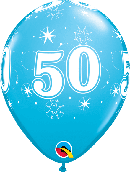 Age 50 Sparkle Robin Egg Balloons