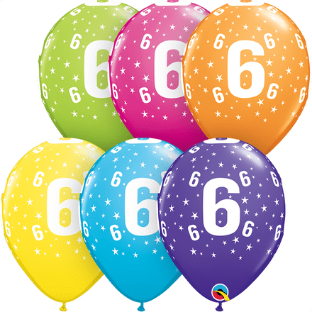 Age 6 Assorted Colour Balloon Uninflated