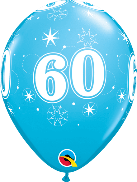 Age 60 Sparkle Robin Egg Balloons