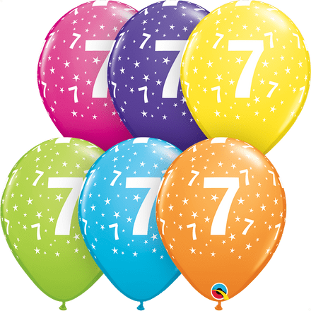 Age 7 Assorted Colour Balloon Uninflated