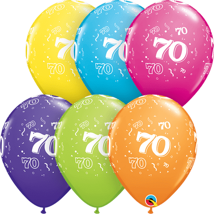 Age 70 Assorted Colour Balloon Uninflated