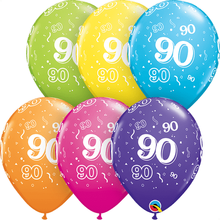 Age 90 Assorted Colour Balloon Uninflated