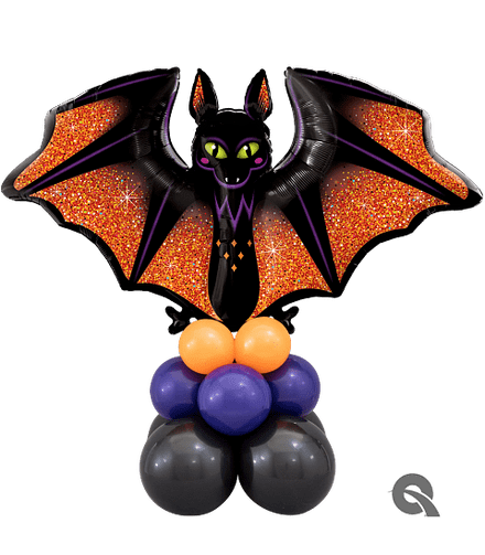 Air Filled Large Glitzy Bat On Balloon Base