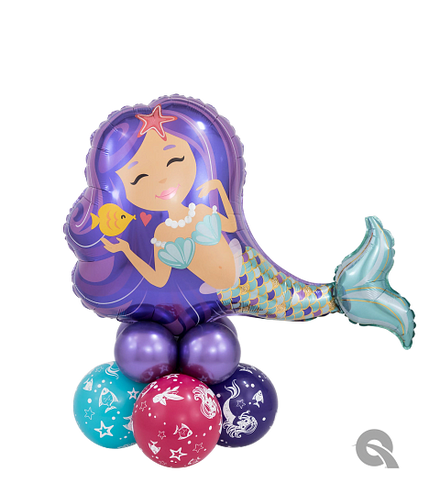 Air Filled Large Mermaid On Balloon Base