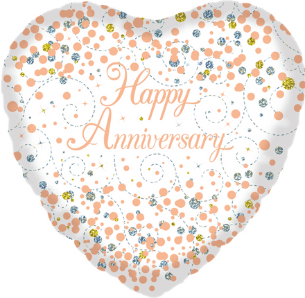 Anniversary Rose Gold Fizz Foil Helium Balloon