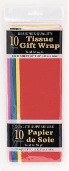 Assorted Colour Mix Tissue Paper 10 Sheet Pack