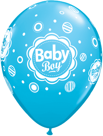 Baby Boy Dots Blue Balloons 6 Pack