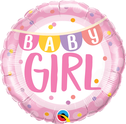 Baby Girl Bunting Foil Helium Balloon