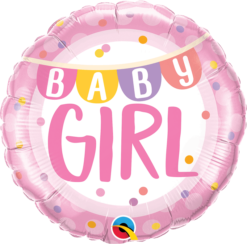 Baby Girl Bunting Foil Helium Balloon