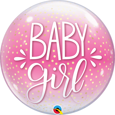 Baby Girl Confetti Dots Bubble Balloon