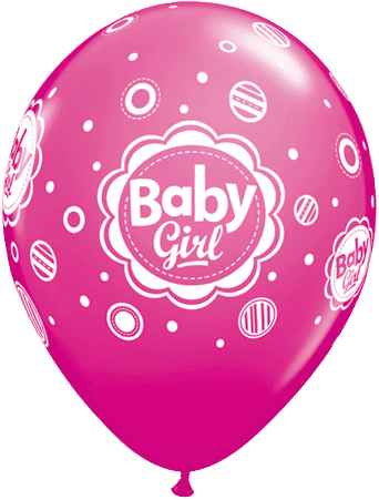 Baby Girl Dots Pink Balloons 6 Pack