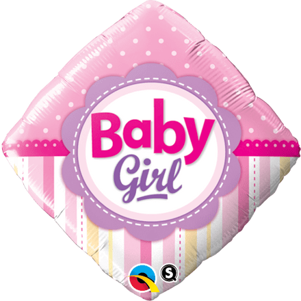 Baby Girl Dots & Stripes Foil Helium Balloon