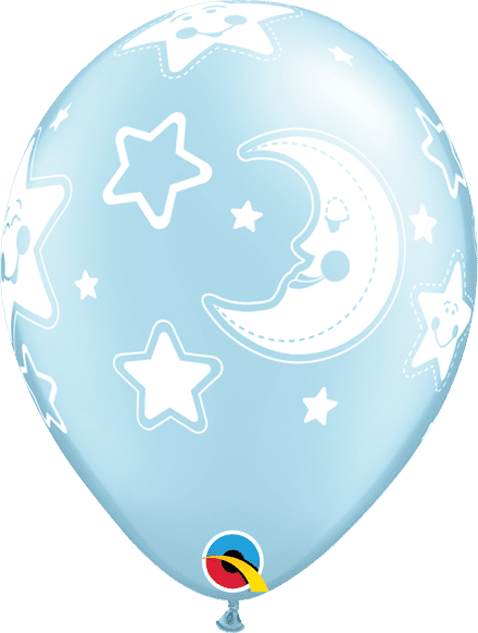 Baby Moons & Stars Blue Balloons