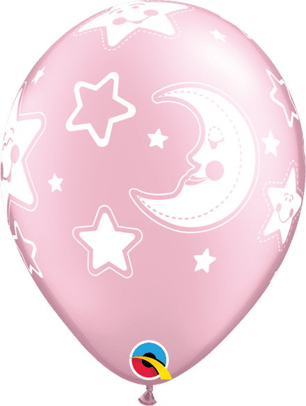 Baby Moons & Stars Pink Balloons