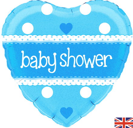Baby Shower Blue Heart Foil Helium Balloon