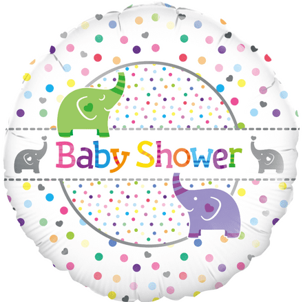 Baby Shower Elephants Foil Helium Balloon