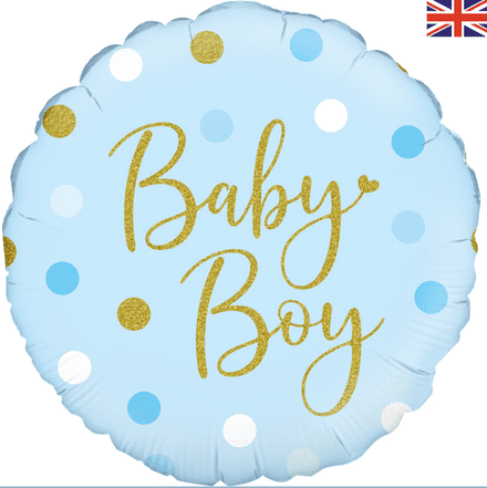 BabyBoy Blue Dots Foil Helium Balloon