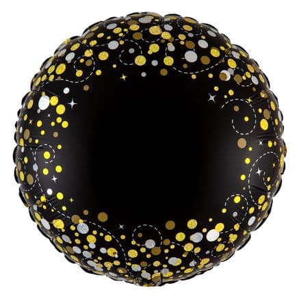 Back And Gold Fizz Foil Balloon - Add Your Own Age