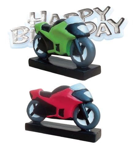 Bike Resin Topper with Happy Birthday Motto
