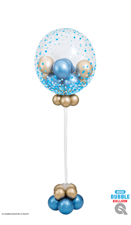 Birthday Blue / Pink & Gold Gumball Bubble