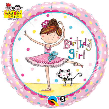Birthday Girl Ballerina Foil Helium Balloon By Rachel Ellen