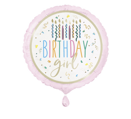 Birthday Girl Pink Foil Helium Balloon