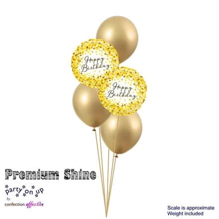 Birthday Gold Confetti Dots Premium Shine Classic Bouquet