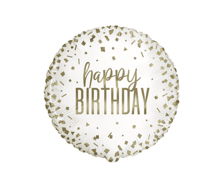 Birthday Gold Confetti Helium Foil Balloon