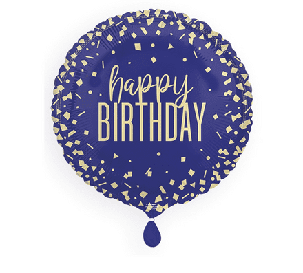Birthday Navy Confetti Helium Foil Balloon