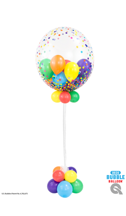 Birthday Rainbow Confetti Gumball Bubble