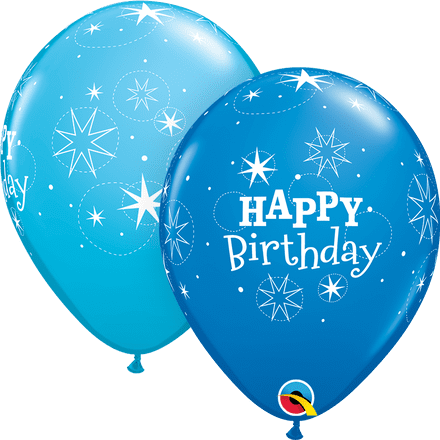 Birthday Sparkle Blue Balloons