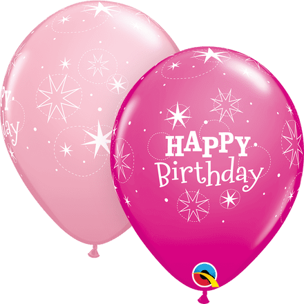 Birthday Sparkle Pink Balloons