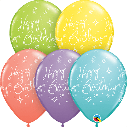 Birthday Sparkle & Swirls Sorbet Assortment Balloons
