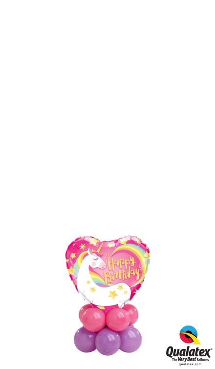 Birthday Unicorn Heart Table Decoration