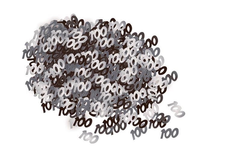 Black Glitz 100th Birthday Party Confetti 14g