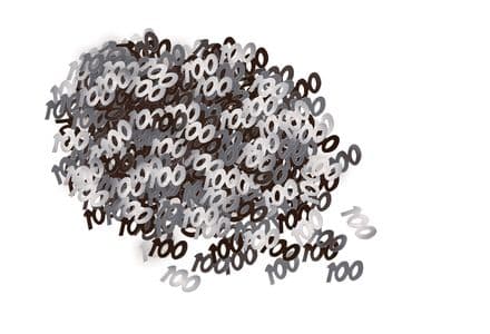 Black Glitz 100th Birthday Party Confetti 14g
