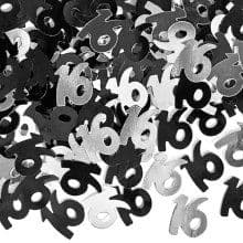 Black Glitz 16th Birthday Party Confetti 14g