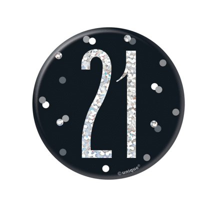 Black Glitz '21 Today' Birthday Badge