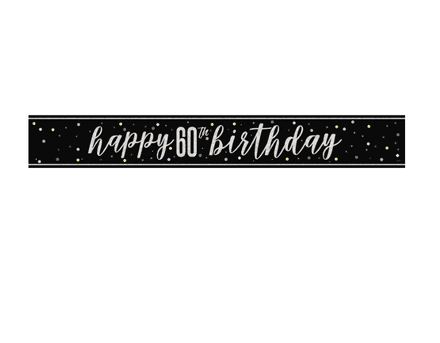 Black Glitz 'Happy 60th Birthday' Banner