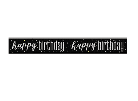 Black Glitz 'Happy Birthday' Banner