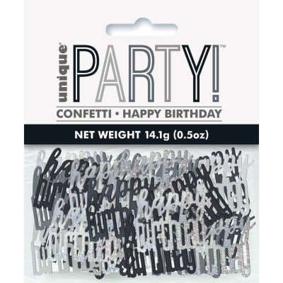 Black Glitz 'Happy Birthday' Party Confetti 14g