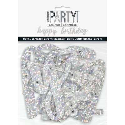 Black Glitz Hinged 'Happy Birthday' Banner