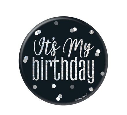 Black Glitz 'It's My Birthday' Badge