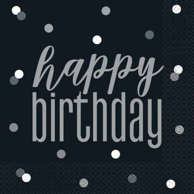 Black Glitz Paper Party Luncheon Napkins