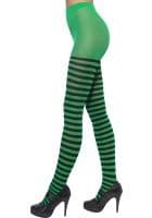Black & Green Striped Tights