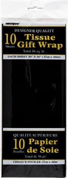 Black Tissue Paper 10 Sheet Pack